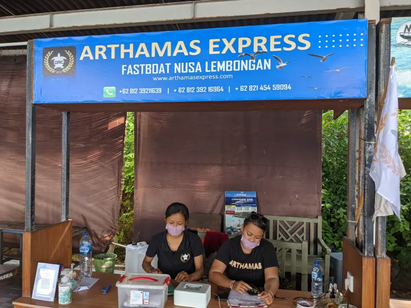 Arthamas boat ticket counter.