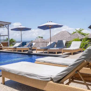 The Ocean villa pool sitting area.